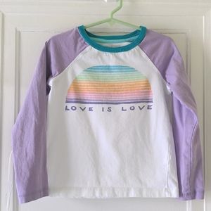 Love Is Love organic long sleeve raglan tee